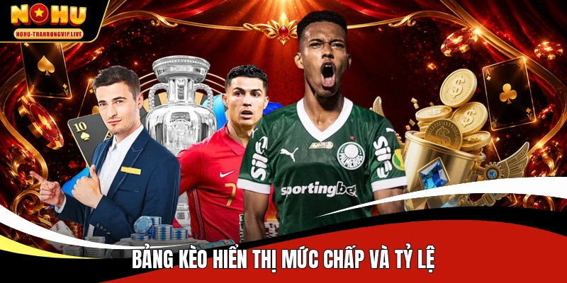 Bảng kèo hiển thị mức chấp và tỷ lệ