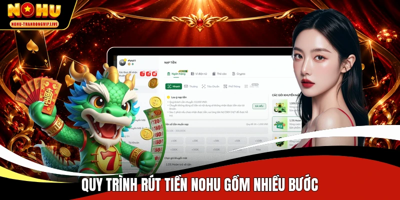 Quy trình rút tiền NOHU gồm nhiều bước